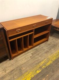 Teak console. Converts into L shaped desk.