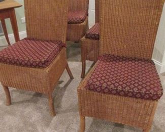 RATTAN DINING CHAIRS (set of 4) with custom cushions
ROOM & BOARD