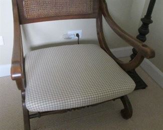 ANTIQUE THRONE CHAIR WITH CANE BACK
