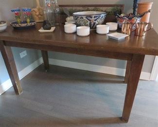 ANTIQUE WOOD DINING TABLE 
