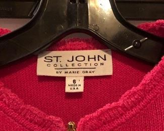 St. John Fuchsia Pink Suit Jacket, Skirt & Shell 3PCS Size 6