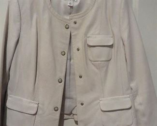 Talbots White Leather Jacket P12