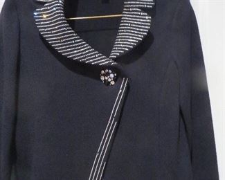 St. John Evening Black Santana Knit Paillette Jacket Size 2