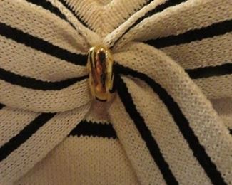St. John Black Knit black & ivory striped Sweater Set 2PCS
(detail)