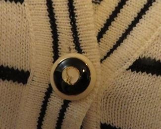St. John Black Knit black & ivory striped Sweater Set 2PCS
(detail)