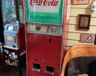 Vintage Coke machine available for pre-sale. Working condition unknown. Text offers to 847-772-0404.