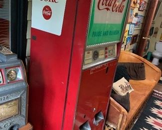 Vintage Coke machine available for pre-sale. Working condition unknown. Text offers to 847-772-0404.