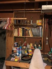 Books, cookbooks, cleaning supplies