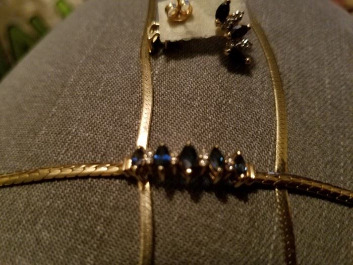 Gold, sapphire and diamonds