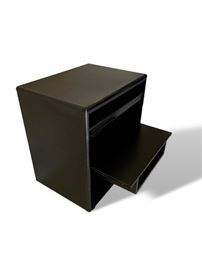 HEAVY sturdy black computer desk – 30” high by 26 ½” wide by 19 ½” deep. Normal wear.  
