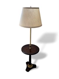Dark Wood Floor Lamp/table – 52” tall. Normal wear.  