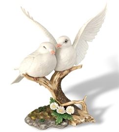 Lovebirds porcelain figurine – 8” tall. No damage.  