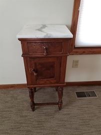 Marble-topped end table