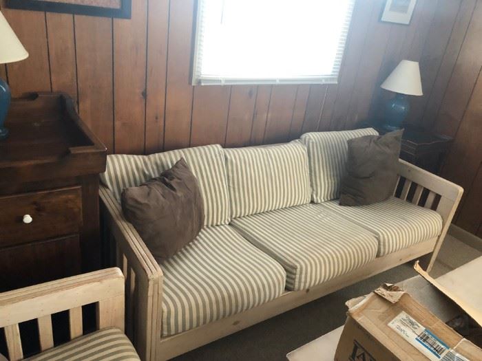 Sturdy & comfortable sofa, matching loveseat & coffee table