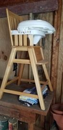 Sturdy wood high chair