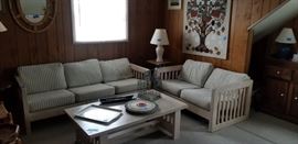 Sturdy loveseat, sofa & coffee table