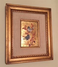 Gold Foil Reverse Painting Chicadees