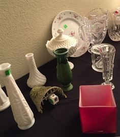 Milk Glass, Crystal, Ceramic Items