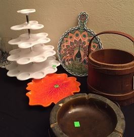 Primitive Wooden Bucket, Harrods Décor, Oversized Ash Tray, Cupcake Holder