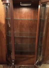 Mahogany Lighted Curio Cabinet