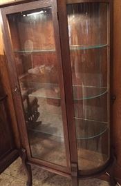 Mahogany Lighted Curio Cabinet