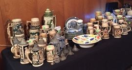 German Steins Assorted Some over 100's Years Old