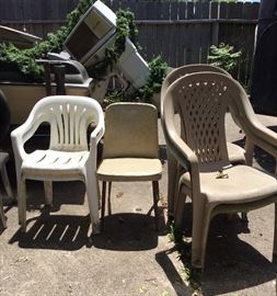 Assorted Plastic Yard Chairs