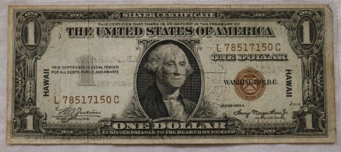 Hawaii $1 red seal silver certificate