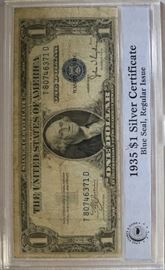 1935 $ Blue Seal Silver Certificate 