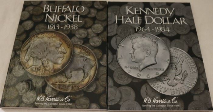 Buffalo Nickel book and Kennedy Half Dollar books