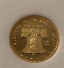 1/10 oz .24 Pure gold coin