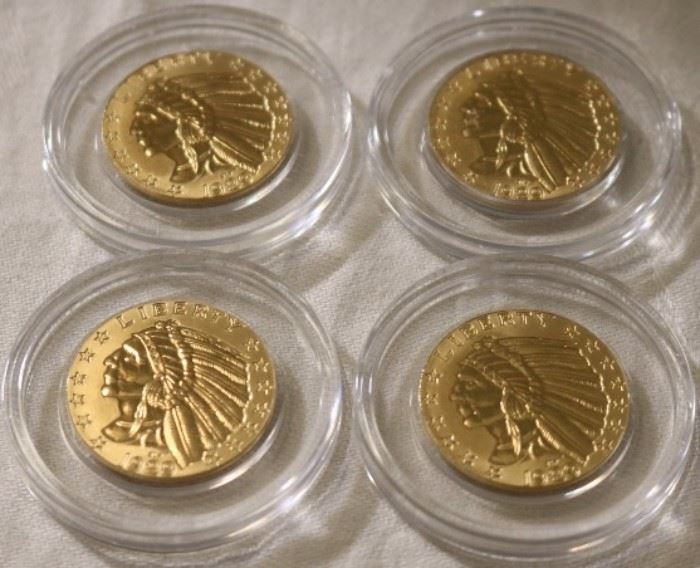 Gold plated indian coins
