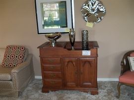 Some great silver themed accent pieces.  Dry sink