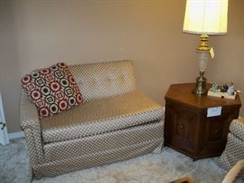 other half of sofa, chair, lamp and mud figures