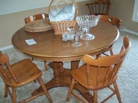 Maple table and chair set and misc
