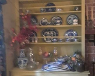 Lots of blue and white from antique to vintage