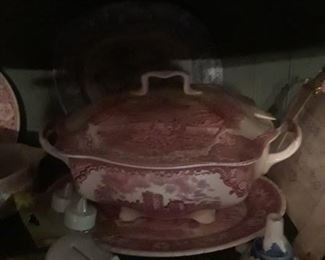 Transfer ware tureen