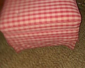Checked ottoman