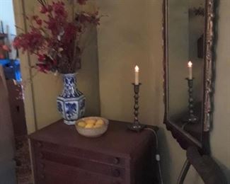 Spool chest on stand, 19th cent.
