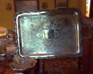 Large silverplated tray