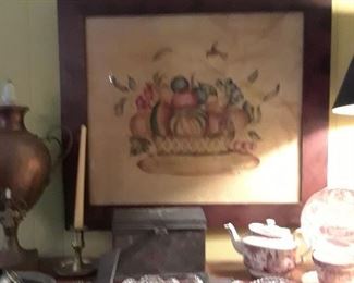 Brilliant period cut glass, copper coffee urn, tole boxes, red Staffordshire