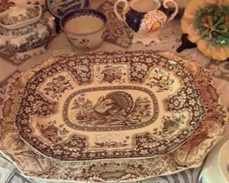 Turkey platters, old, vintage, and newer
