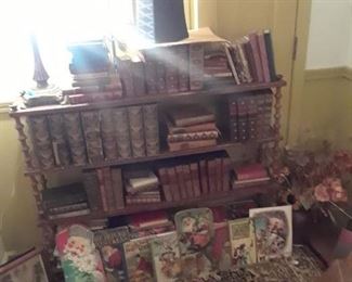 Antique leather bound books. Children's books