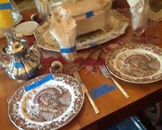 Johnson  Brothers turkey plates and platter