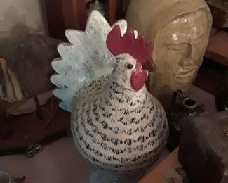 Ruby Meaders rooster, signed and dated