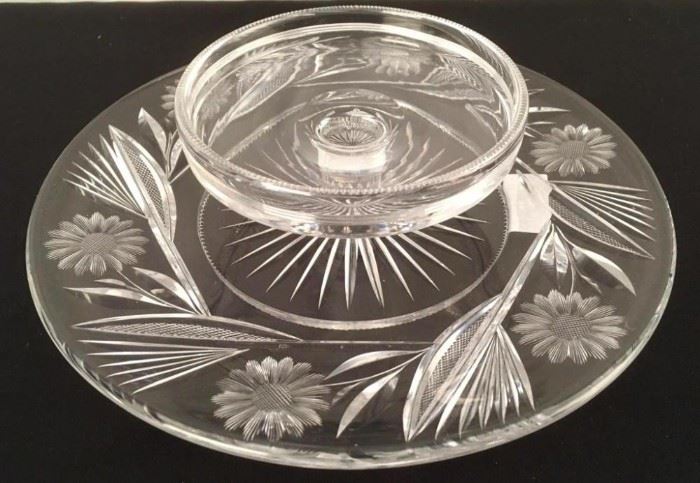 Lead Crystal Relish Tray