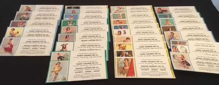 Lot of 31 Pin Up Desk Calendars and Ink Blotters