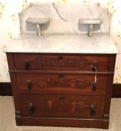 Marble Top Eastlake Style Juvenile Wash Stand