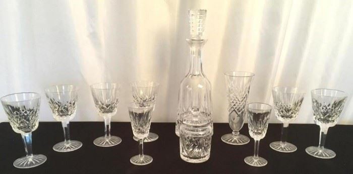 Waterford Crystal Decanter and Goblets