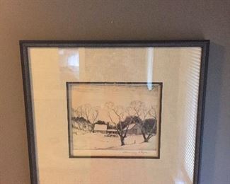 Chauncey Ryder- etching signed 